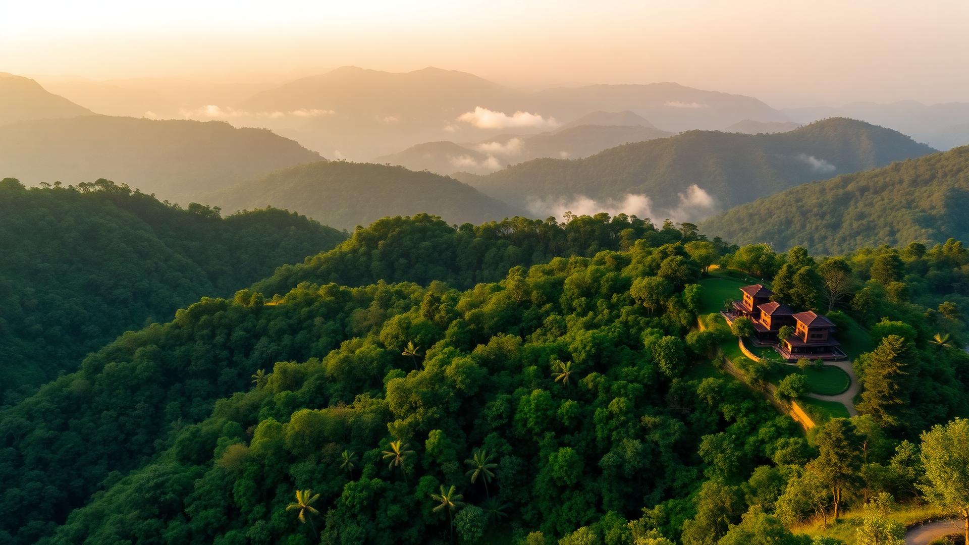 Sunrise over the forested hills of Koraput, Odisha